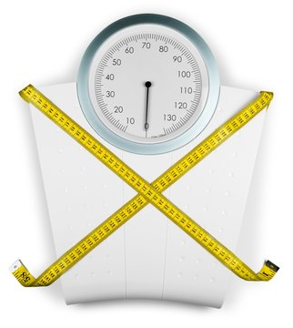 A Measuring Tape on a Weight Scale