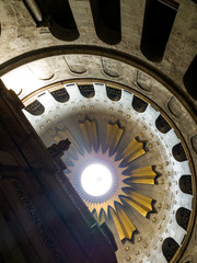 Interior of the Church of the Holy Sepulchre in the Old Town of Jerusalem, Israel