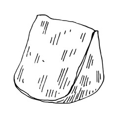 hand drawn illustration of piece of cheese 