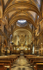 Santa Maria de Montserrat Abbey near Barcelona. Spain