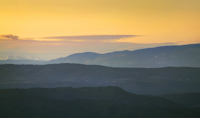 View from mountain of Montserrat near Barcelona. Spain