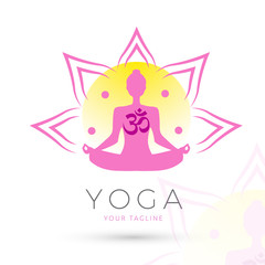 Yoga Pose Color Icon Isolated