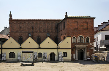 Renaissance old Synagogue in Kazimierz. Krakow. Poland