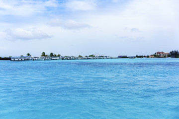 Boats docking at Maldives ports in Malé waiting to pick up tourists , The Republic of Maldives