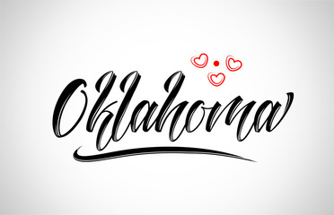 oklahoma city design typography with red heart icon logo