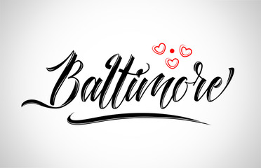 baltimore city design typography with red heart icon logo