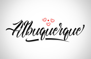 albuquerque city design typography with red heart icon logo