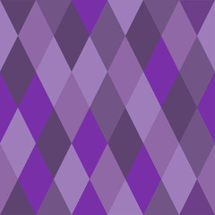 Seamless pattern of rhombuses of purple hues. Сhaotically colored