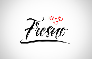 fresno city design typography with red heart icon logo