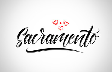 sacramento city design typography with red heart icon logo
