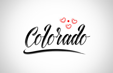 colorado city design typography with red heart icon logo