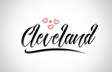 cleveland city design typography with red heart icon logo