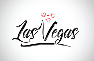 las vegas city design typography with red heart icon logo © dragomirescu