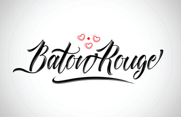 baton rouge city design typography with red heart icon logo
