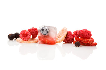 Freeze dried fruit isolated.