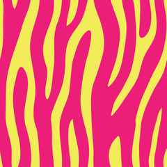 Abstract colorful animal print. Seamless vector pattern with zebra, tiger stripes. Textile repeating animal fur background.