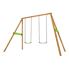 Kids swing model. 3d render isolated on white