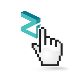 Zilliqa Cryptocurrency Coin Sign Hand Cursor Click Isolated
