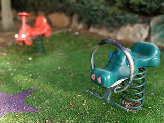 Playground spring car and crocodile