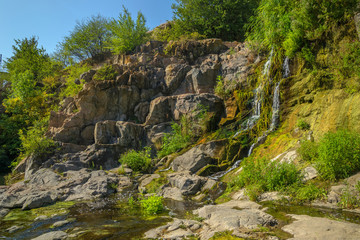 Waterfall in Kryvyi Rih at Karachuni dam