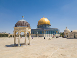 Obraz premium Meczet Dome of the Rock w Temple Mount.Jerusalem stare miasto, Izrael