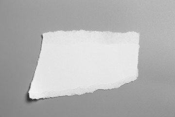 white torn paper on gray background. collection paper rip
