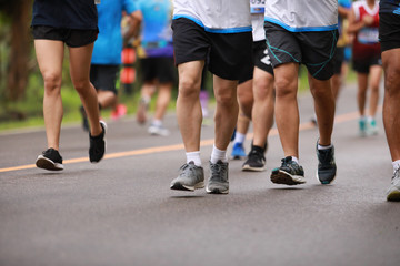 Fototapeta premium Group of people running race marathon