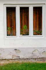 Fenster Vorhang und Pflanzen in Serbien