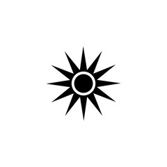 Bright Sun. Flat Vector Icon illustration. Simple black symbol on white background. Bright Sun sign design template for web and mobile UI element
