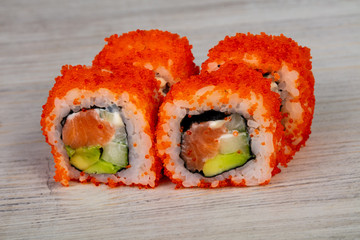 Japanese roll with salmon