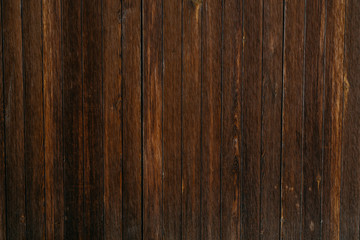 A lot of grungy ancient wooden planks in Spain. Wooden dark brown texture
