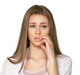 Fototapeta premium worried young woman