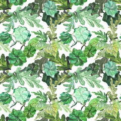 watercolor seamless pattern with leaves
