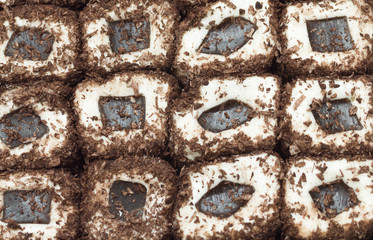 chocolate turkish delight  background