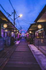 Chinese Clan Jetty lit up Penang, Malaysia