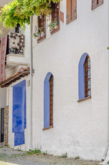 Houses in the village of Litohoro on Mount Olympus in Greece