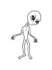 alien ausserirdischer weltall ufo weltraum besucher grau grey grusselig entführen monster böse comic cartoon clipart horror halloween