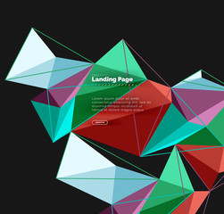 Vector 3d triangle abstract background, polygonal geometric design