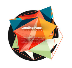 Vector 3d triangle abstract background, polygonal geometric design