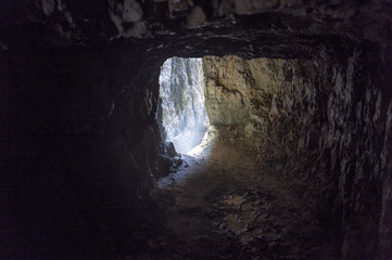 on the Road of 52 galleries, Veneto, Italy / Strada delle 52 gallerie (Road of 52 galleries) is a military trail built during World War I on the massif of Pasubio (Vicenza, Italy)