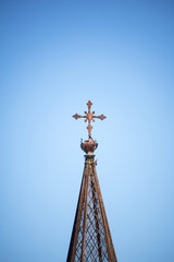 Obraz premium Cross on the top of an old monastery. Spain