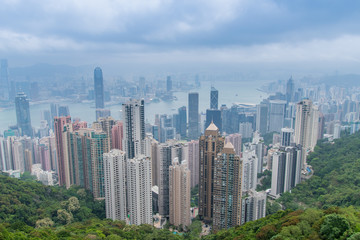 Fototapeta na wymiar City of Hong Kong from Above