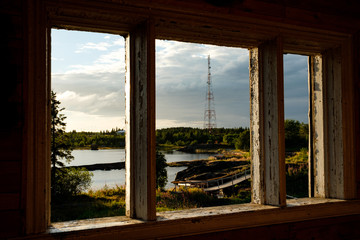 Beautiful landscape in Rabocheostrovsk, Karelia at summer.