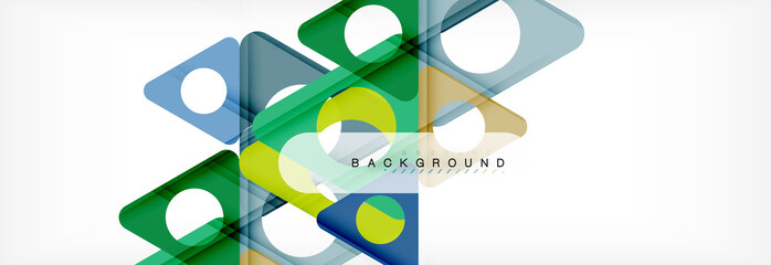 Geometric background, circles and triangles shapes banner. Illustration for business brochure or flyer, presentation and web design layout