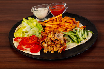 Shawarma in the plate