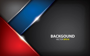 luxury metallic red and blue innovation concept. black background vector