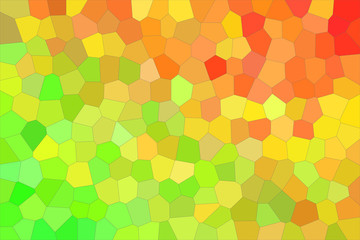 Fototapeta na wymiar Orange and green brights Middle size hexagon background illustration.