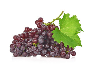 red grapes isolated on white background