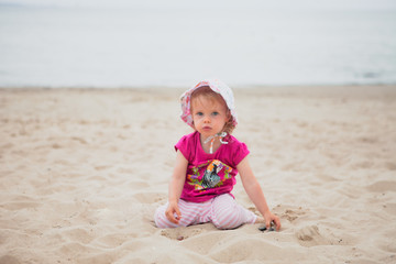 baby girl beach