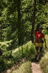 Man hiking in Switzerland